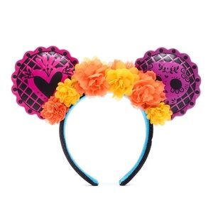 Disney Parks Minnie Mouse Dia de los Muertos Ears Headband For Adults Coco NWT